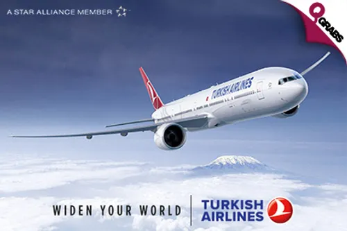 For QR50 Grab a Voucher to Spend on any Turkish Airlines Flight from Doha to any Destination in Europe or the Americas! (QR500 Value)
